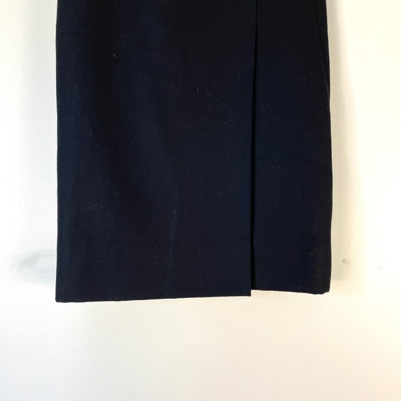 Vintage HARPERS Superfine All Wool Flannel Pencil Skirt Black Lined Minimalist - Picture 4 of 11
